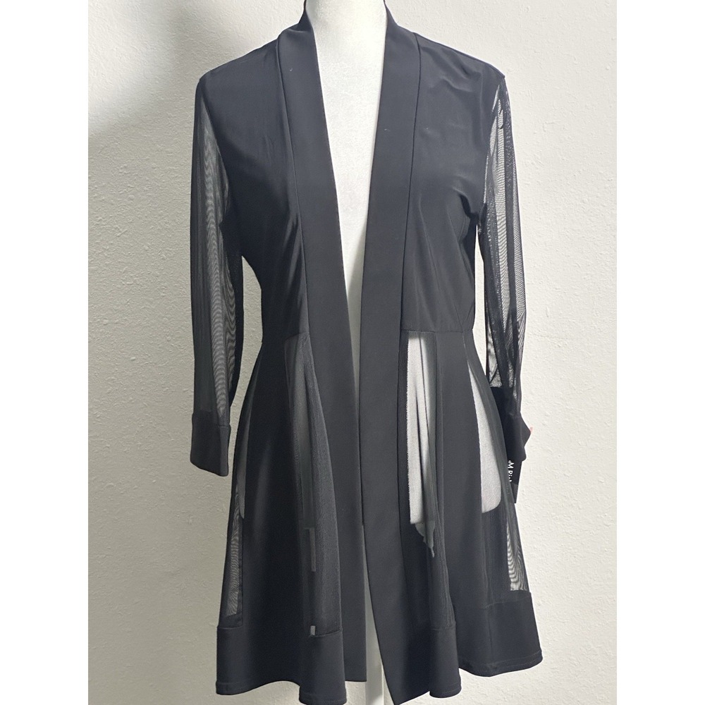 R&M Richard's Black Sheer Mesh Jacket Tunic Jacket Size (S)